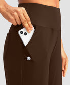 women's high rise bermuda shorts 12'' in brown - pocket detail view