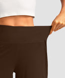 women's high rise bermuda shorts 12'' in brown - waistband detail view