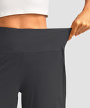 women's high rise bermuda shorts 12'' in dark gray - waistband detail view