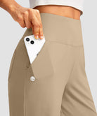 women's high rise bermuda shorts 12'' in light khaki - pocket detail view