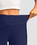 women's high rise bermuda shorts 12'' in navy - waistband detail view