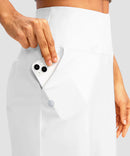 women's high rise bermuda shorts 12'' in white - pocket detail view