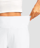 women's high rise bermuda shorts 12'' in white - waistband detail view