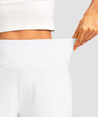 women's high rise bermuda shorts 12'' in white - waistband detail view