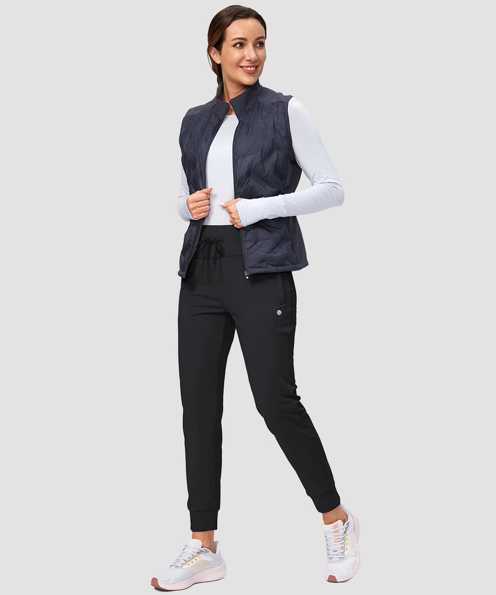 women's high rise fleece-lined joggers in black - matching outfits view