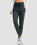 women's high rise fleece-lined joggers in gray - front view