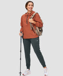 women's high rise fleece-lined joggers in gray - matching outfits view