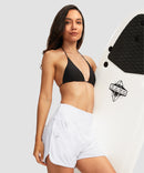 women's high rise slit with pockets shorts 3'' in white - matching outfits view