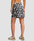 women's high rise with 4 pockets skirt in black floral - back view