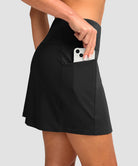 women's high rise with 4 pockets skirt in black - side view