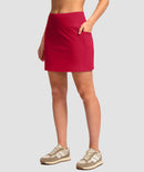 women's high rise with 4 pockets skirt in dark red - side view