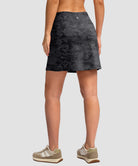 women's high rise with 4 pockets skirt in gray camo - back view