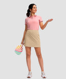 women's high rise with 4 pockets skirt in light khaki - matching outfits view