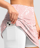women's high rise with 4 pockets skirt in pink paisley - pocket detail view
