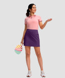 women's high rise with 4 pockets skirt in purple - matching outfits view