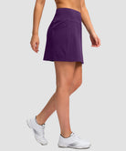 women's high rise with 4 pockets skirt in purple - side view