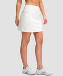 women's high rise with 4 pockets skirt in white - side view