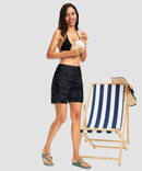 women's high waist lined swim shorts 7'' in gray camo - matching outfits view