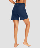 women's high waist lined swim shorts 7'' in navy - back view