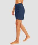 women's high waist lined swim shorts 7'' in navy - side view