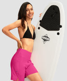 women's high waist lined swim shorts 7'' in rose - matching outfits view