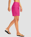 women's high waist lined swim shorts 7'' in rose - side view