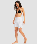 women's high waist lined swim shorts 7'' in white - matching outfits view