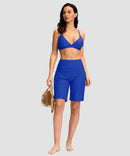 women's high waist lined swim shorts 9' in blue - matching outfits view
