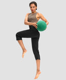 women's high waist straight capris in black - side view