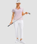 women's pull-on stretchy ankle pants in white - front view