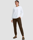 women's pull-on thermal joggers in brown - matching outfits view