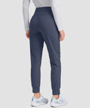 women's pull-on thermal joggers in dusty blue - back view