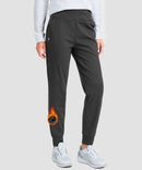 women's pull-on thermal joggers in heather charcoal - front view