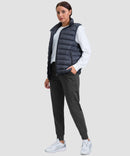 women's pull-on thermal joggers in heather charcoal - matching outfits view