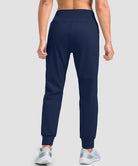 women's pull-on thermal joggers in navy - back view