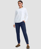 women's pull-on thermal joggers in navy - matching outfits view