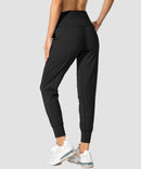 women's pull-on with pockets jogger in black - back view