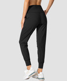 women's pull-on with pockets jogger in black - back view