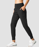 women's pull-on with pockets jogger in black - front view
