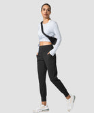 women's pull-on with pockets jogger in black - match view