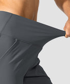 women's pull-on with pockets jogger in dark grey - waist detail view