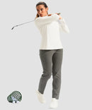 women's quarter zip sun protective pullover in bone white - matching outfits view