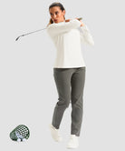 women's quarter zip sun protective pullover in bone white - matching outfits view