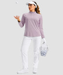 women's quarter zip sun protective pullover in buckwheat purple - matching outfits view