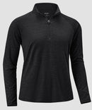 women's quarter zip sun protective pullover in heather gray - fabric detail