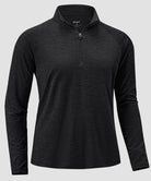 women's quarter zip sun protective pullover in heather gray - fabric detail