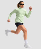 women's quarter zip sun protective pullover in mint green - matching outfits view