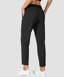 women's straight-leg pant 7/8 length in black - back view