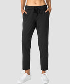 women's straight-leg pant 7/8 length in black - front view