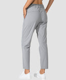 women's straight-leg pant 7/8 length in bright gray - back view